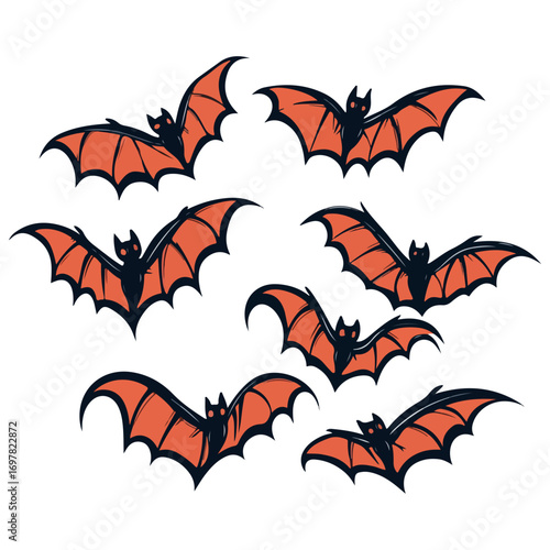 bat, animal, halloween, festival, decoration, vector, transparent background, horror, night, wings, wing, scary, dracula, vampire, dark, bats, a group of bats, icon, october, celebration, autumn