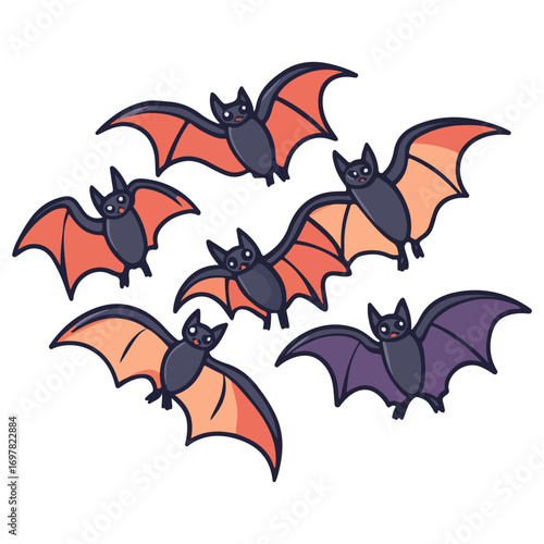 bat, animal, halloween, festival, decoration, vector, transparent background, horror, night, wings, wing, scary, dracula, vampire, dark, bats, a group of bats, icon, october, celebration, autumn
