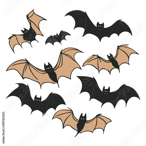 bat, animal, halloween, festival, decoration, vector, transparent background, horror, night, wings, wing, scary, dracula, vampire, dark, bats, a group of bats, icon, october, celebration, autumn
