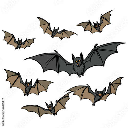 bat, animal, halloween, festival, decoration, vector, transparent background, horror, night, wings, wing, scary, dracula, vampire, dark, bats, a group of bats, icon, october, celebration, autumn