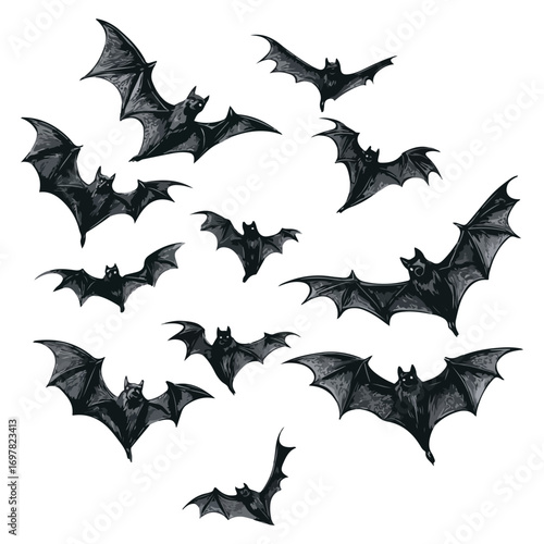 bat, animal, halloween, festival, decoration, vector, transparent background, horror, night, wings, wing, scary, dracula, vampire, dark, bats, a group of bats, icon, october, celebration, autumn