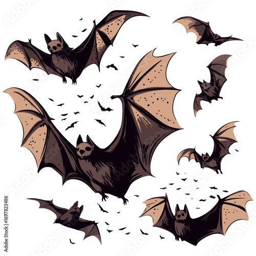 bat, animal, halloween, festival, decoration, vector, transparent background, horror, night, wings, wing, scary, dracula, vampire, dark, bats, a group of bats, icon, october, celebration, autumn