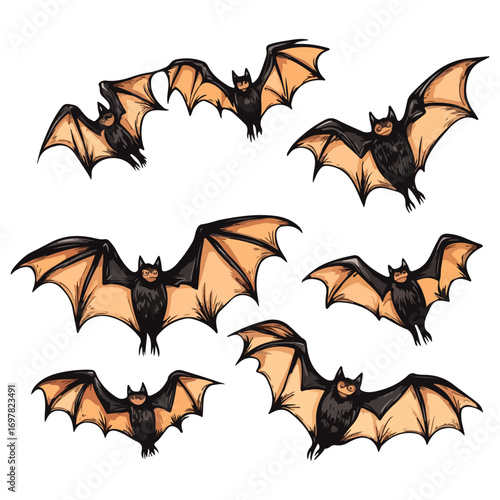 bat, animal, halloween, festival, decoration, vector, transparent background, horror, night, wings, wing, scary, dracula, vampire, dark, bats, a group of bats, icon, october, celebration, autumn