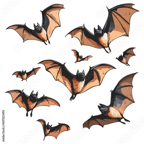 bat, animal, halloween, festival, decoration, vector, transparent background, horror, night, wings, wing, scary, dracula, vampire, dark, bats, a group of bats, icon, october, celebration, autumn