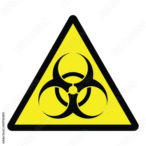 Biohazard symbol warning sign danger hazard biological risk alert safety icon vector