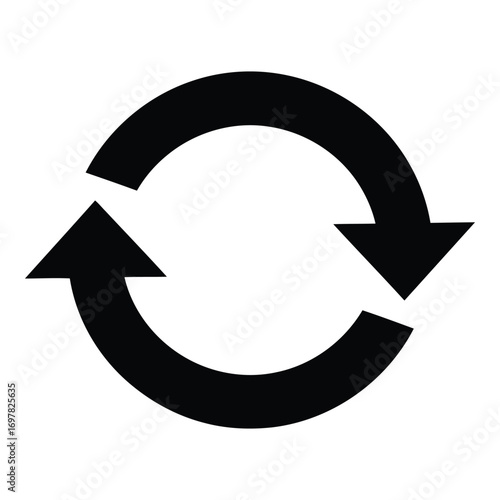 Circular arrows refresh reload sync repeat cycle loop rotate arrows symbol icon vector