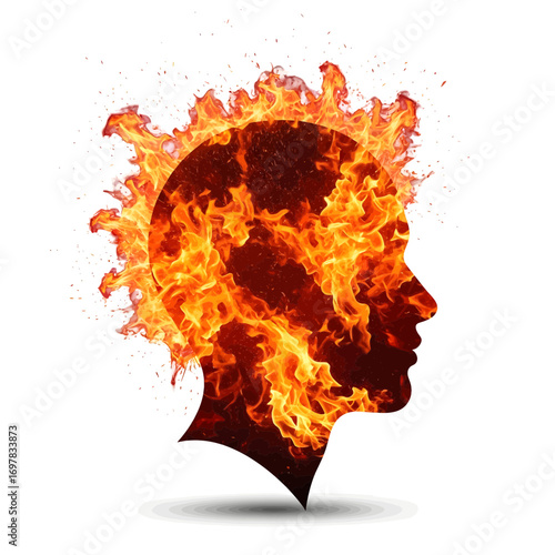 fiery skull on fire