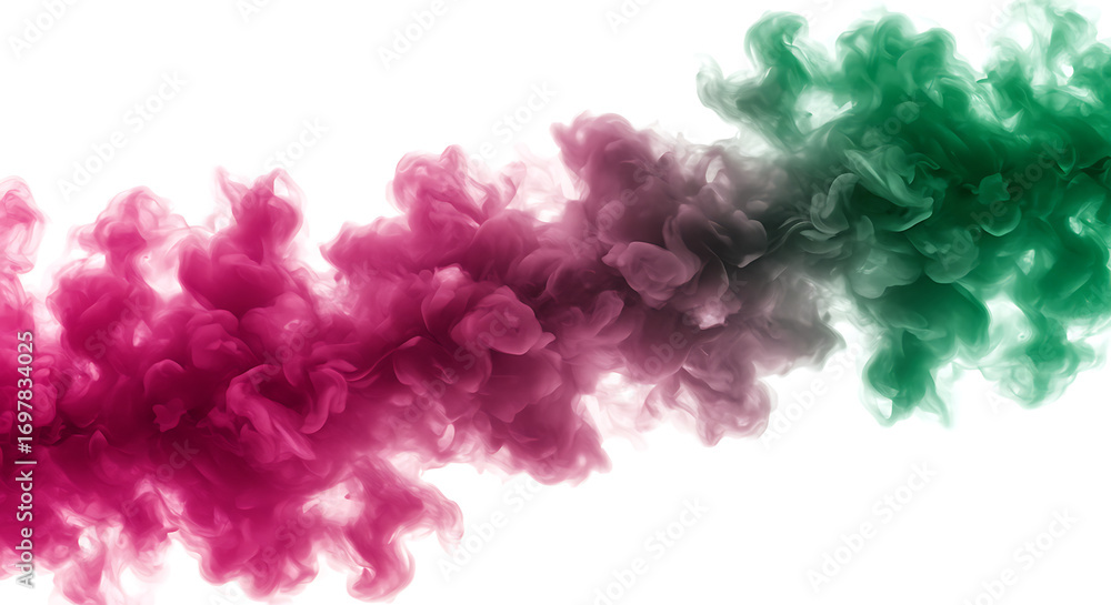 Fototapeta premium Colorful smoke background with red pink and green colors