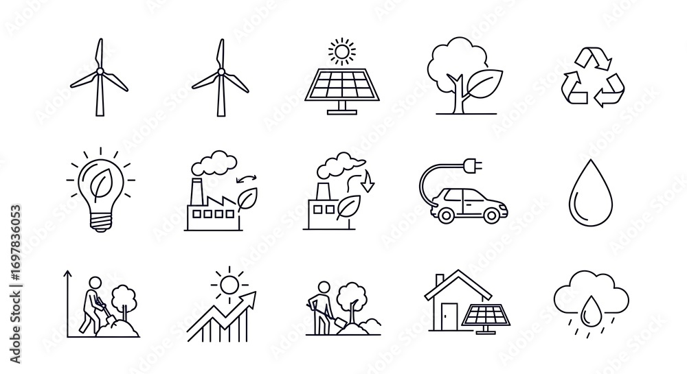 Fototapeta premium Eco Icons.
