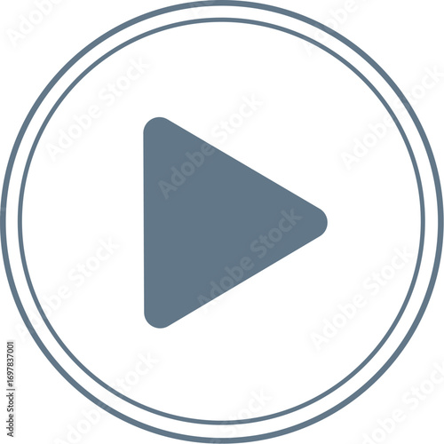 Play Button Media Minimal Outline Vector Icon Isolated for Video and Entertainment Design