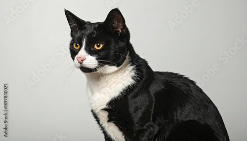 Black and white cat portrait