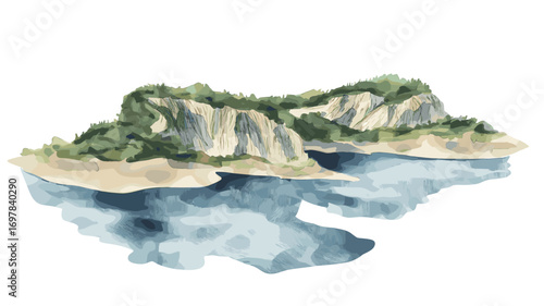 Tara National Park. Tara National Park watercolor vector illustration
