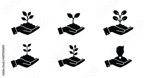 hands holding books nurturing plants growth symbolizing education