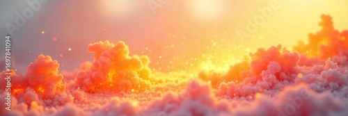 Intense heat radiating from a bright white background Perfect for illustrating concepts of summer, energy, or intense temperatures Clean, minimalist aesthetic , white background, molten