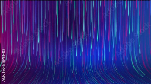 Abstract Futuristic Light Trails Motion, Glowing Digital Rain Effect, Cyberpunk Flowing Lines Wallpaper