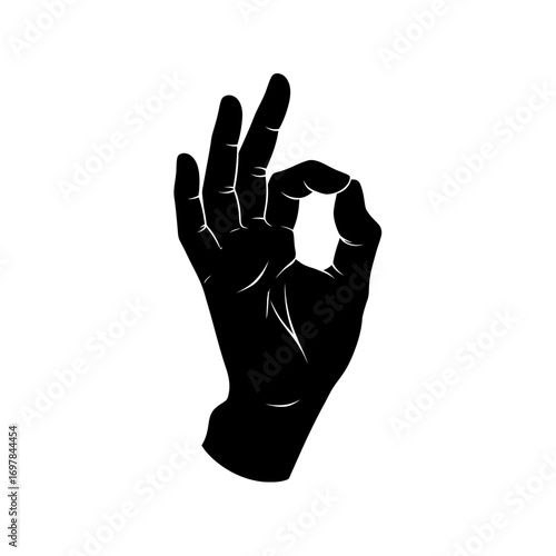 Silhouette of a hand forming the okay gesture.