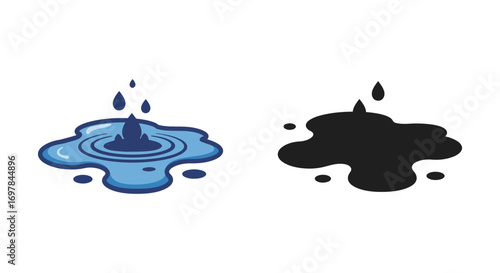 water droplets merging into larger pools on flat surface