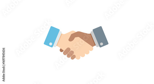 Illustrative handshake depicting business partnership, global collaboration and mutual respect among diverse professional individuals and communities