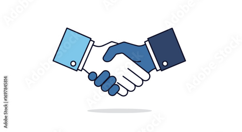 Stylized Business Handshake Graphic Representing Partnership and Agreement Symbolically Expressing Collaboration and Trust in Corporate Deals