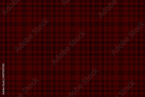 Genuine check vector textile, teen seamless tartan fabric. Weave background plaid texture pattern in dark and black colors.