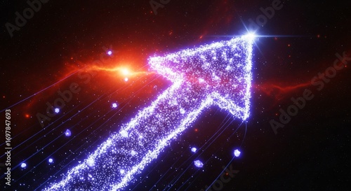 Stunning Glowing Arrow Soars through Cosmic Nebula towards Success