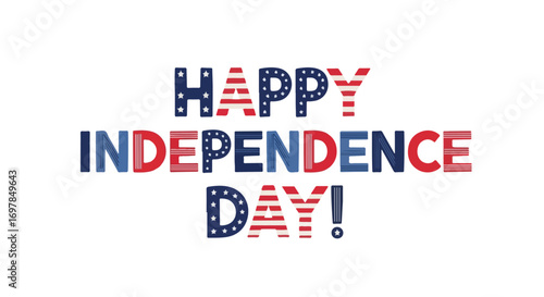 Festive Typography Design for American Independence Day Celebration with Patriotic Theme Message