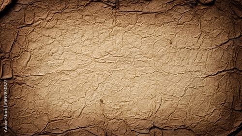 Aged and textured parchment paper with cracks and creases, evoking a sense of history and vintage charm, perfect for creative projects