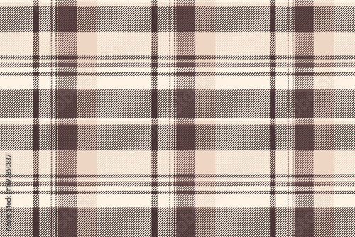Classic, subtle plaid pattern in brown  cream tones. Versatile backdrop for textiles, fashion, or graphic design. Adds warmth and a traditional feel to any project.