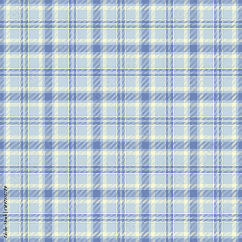 Classic blue plaid pattern. A seamless, repeatable texture ideal for backgrounds, textiles, or graphic designs. Versatile for many creative applications.