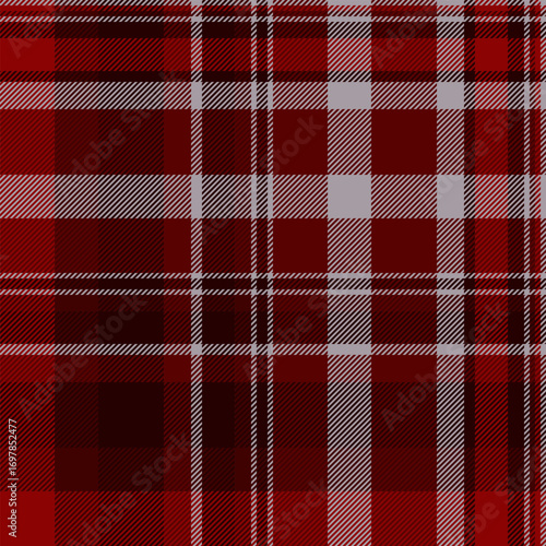 Sketch vector background check, everyday plaid pattern seamless. Stripped textile fabric tartan texture in red and black colors.