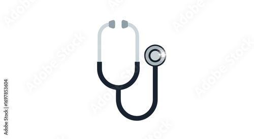 Minimalist stethoscope illustration symbolizing healthcare diagnosis and medical professional expertise in clinic