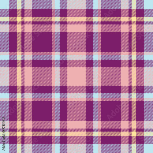 Easter background fabric textile, decorating texture plaid vector. Customize seamless tartan pattern check in light and pink colors.