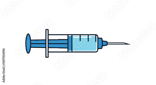 Stylized representation of a hypodermic syringe against a clean background illustrating medical devices and healthcare interventions