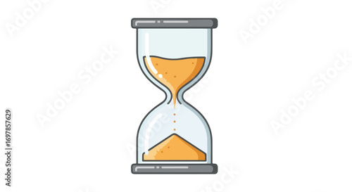 Elegant Sand Timer Icon Illustrating the Concept of Time Running Out for Project Deadlines and Task Completion at Work