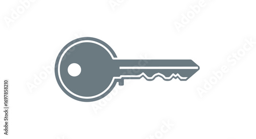 Simple graphic key emblem unlocking access icon for safety security concept illustration symbol object isolated for graphic elements