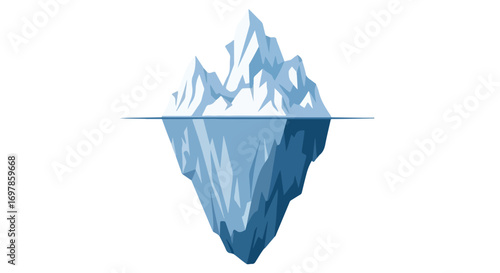 Hidden dangers revealed the iceberg's submerged mass poses unseen threats symbolizing unknown challenges and concealed complexities in various
