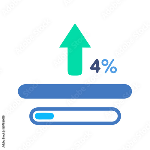 File upload progress bar with percentage indicator in blue and green