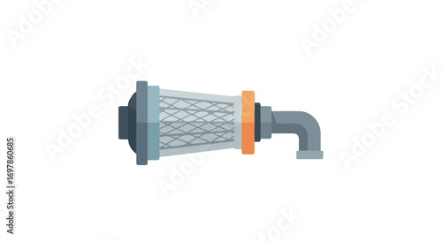 Stylized water filter illustration showcasing a modern and simplistic design approach for fluid purification systems