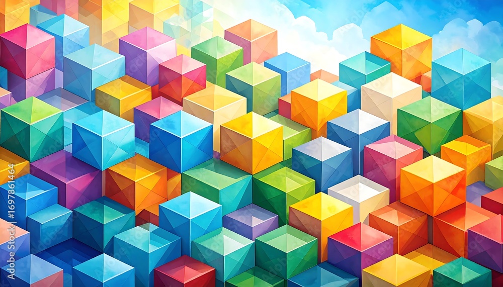 Obraz premium Colorful geometric cubes
