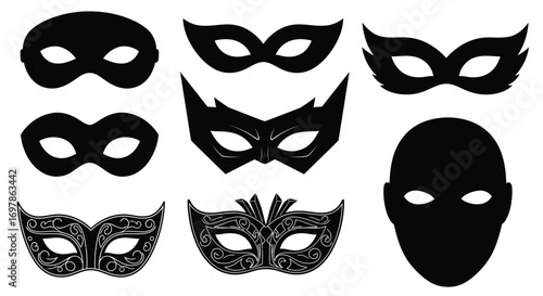 Collection of Elegant Black Masquerade Masks