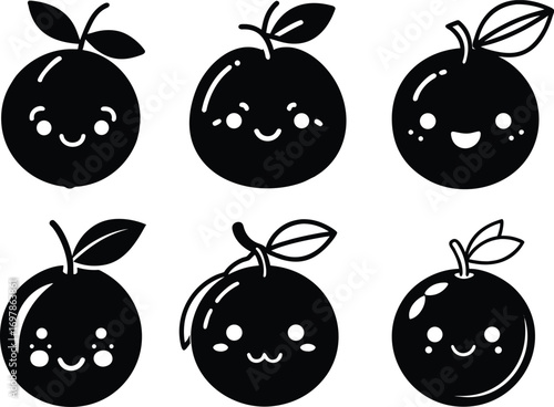 Happy Orange Cartoon Fruit Clipart Vector