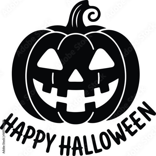 Spooky happy Halloween pumpkin graphic