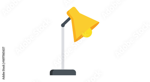 Illuminating illustrations: a minimalist design of a classic desk lamp promoting focus and study habits with its bright yellow light and sturdy frame