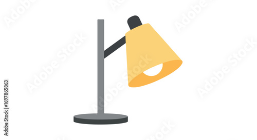 Stylized desk lamp illustration with a minimalist design and warm color palette offering a cozy and modern aesthetic for study or office spaces