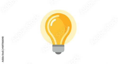 Illuminating innovation: Simple light bulb illustration signifying new ideas and imaginative solutions for creative ventures and intellectual pursuits
