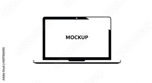 Sleek laptop vector illustration presenting a modern digital device for presentation or display purpose