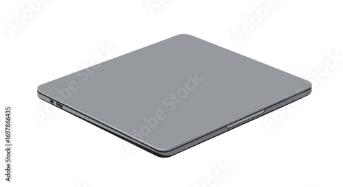 Sleek Closed Laptop in Silver Gray Tones Illustrating Modern Technology and Design aesthetics for Business Professionals and students