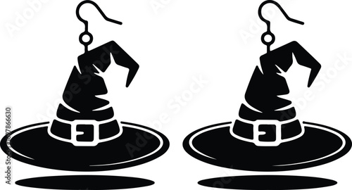 Spooky witch hat earrings celebrate Halloween style