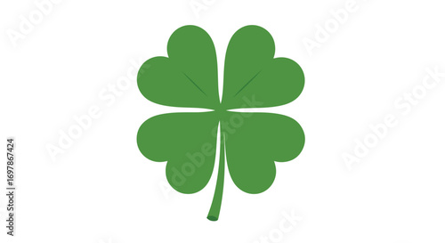 A Four-Leaf Clover Illustration Symbolic of Irish Heritage and St. Patrick's Day Celebrations