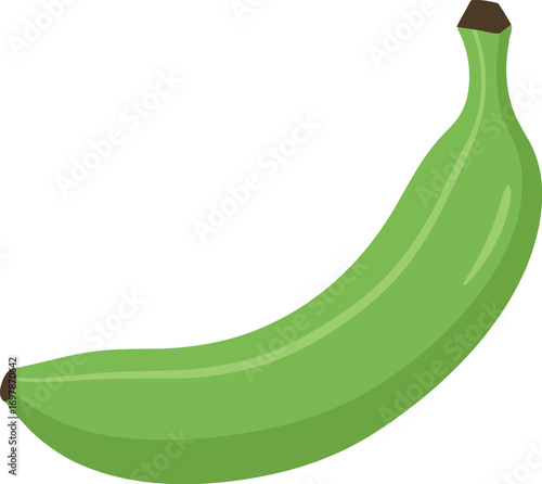 Vibrant green banana healthy fruit isolated on fresh tropical produce vector